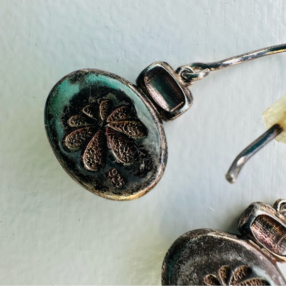 925 Blue Stone sterling silver dangle drop boho bohemian chic earrings - Picture 4 of 5